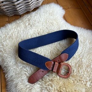 Vintage Lands’ End Canvas and Leather Belt